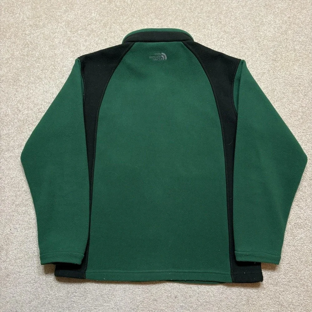 The North Face Jacket Boys XL Green‎ Black Fleece Full Zip Pockets Outdoor